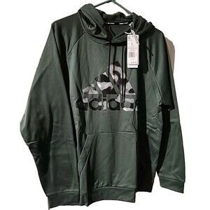 Adidas Green And Camo Logo Hoodie Mens Size Large